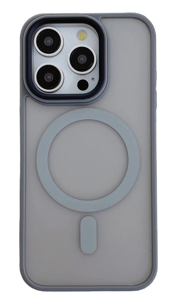 Husa de Protectie iFan pentru iPhone 15 Pro, Compatibila Magsafe, Full Cover, Magnetica, Incarcare Wireless, Matte Antiamprenta, Gri