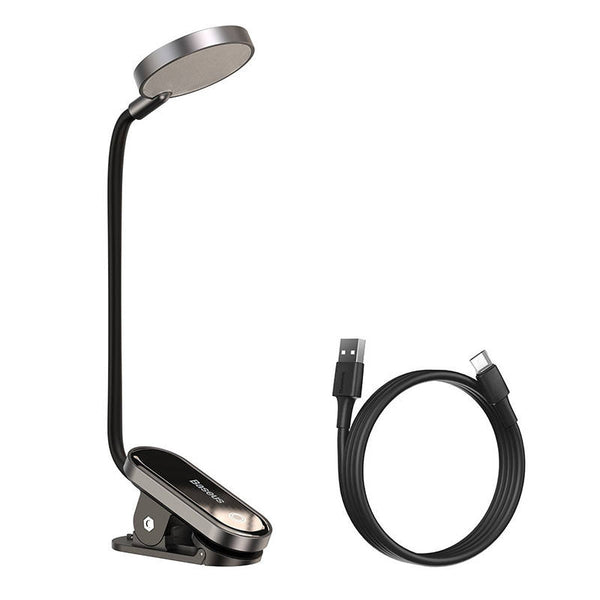 Lampa de Citit Baseus Comfort, Mini Clip Lamp Led, Gri