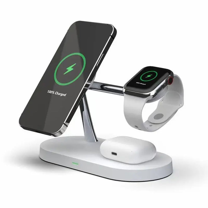 Incarcator Magnetic Wireless 5 in 1 15W QI Fast Charge, Compatibil Apple - iFan.RO
