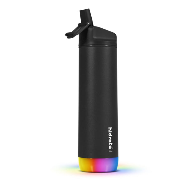 HidrateSpark, 620 ml, Bluetooth Tracker, Pai Inclus, Sticlă Smart Inox, Negru