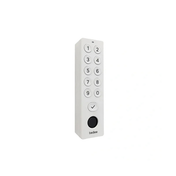 Tastatură Numerică Smart, Tedee Keypad PRO, Biometrică 100 PIN-uri, 100 Amprente, IP65, Alb
