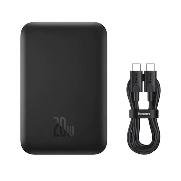 Powerbank Magnetic Wireless BASEUS - USB-C, 6000mAh, 20W Cablu USB-C la USB-C, 0.5m - Negru