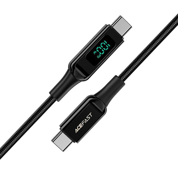 Cablu de Incarcare si Date Acefast 100W, Incarcare Rapida, Afisaj Digital LED, USB-C la USB-C