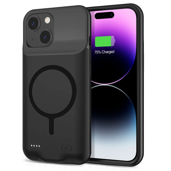 Husa de Protectie TECH-PROTECT cu Baterie Power Case MagSafe 8500 mAh pentru iPhone, Compatibila Magsafe, Incarcare Wireless, Negru