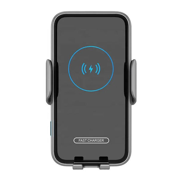 Incarcator Auto Wireless iFan, Quick Charge 15W, Functie Suport, Senzor Electromagnetic Inteligent, Sistem Prindere Ventilatie, Compatibil iPhone 12 13 14 15, Samsung, Huawei, OPPO, Xiaomi, Google, Universal Android si iOS, Negru cu Gri