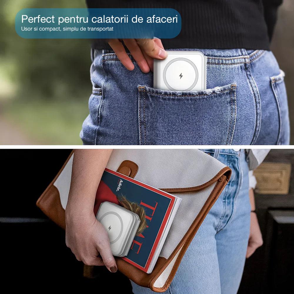 Incarcator Wireless 15W Pliabil 3 in 1 Compatibil Magsafe - iFan.RO