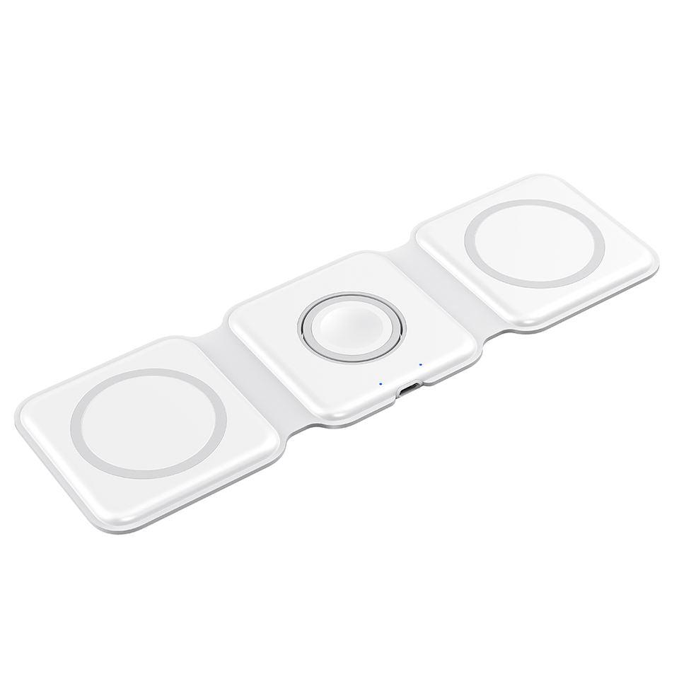 Incarcator Wireless 15W Pliabil 3 in 1 Compatibil Magsafe - iFan.RO