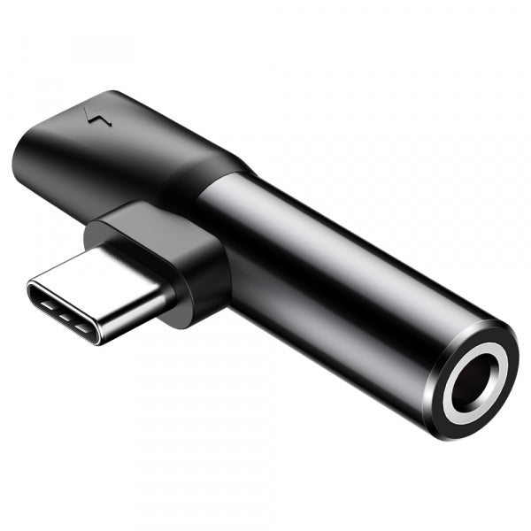 Adaptor Audio USB-C - USB-C / 3.5mm Baseus L41, Negru