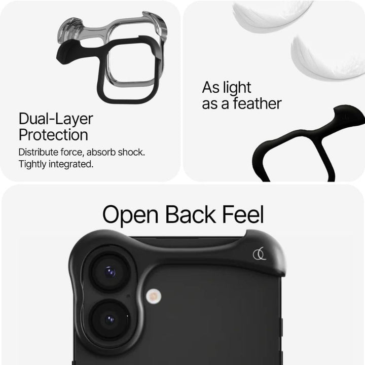 Husa de protectie din aluminiu pentru iPhone 16, Arc Pulse, Tip Bumper, Antisoc, Protectie Superioara