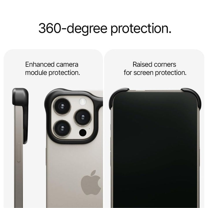 Husa de protectie din aluminiu pentru iPhone 16 Pro, Arc Pulse, Tip Bumper, Antisoc, Protectie Superioara