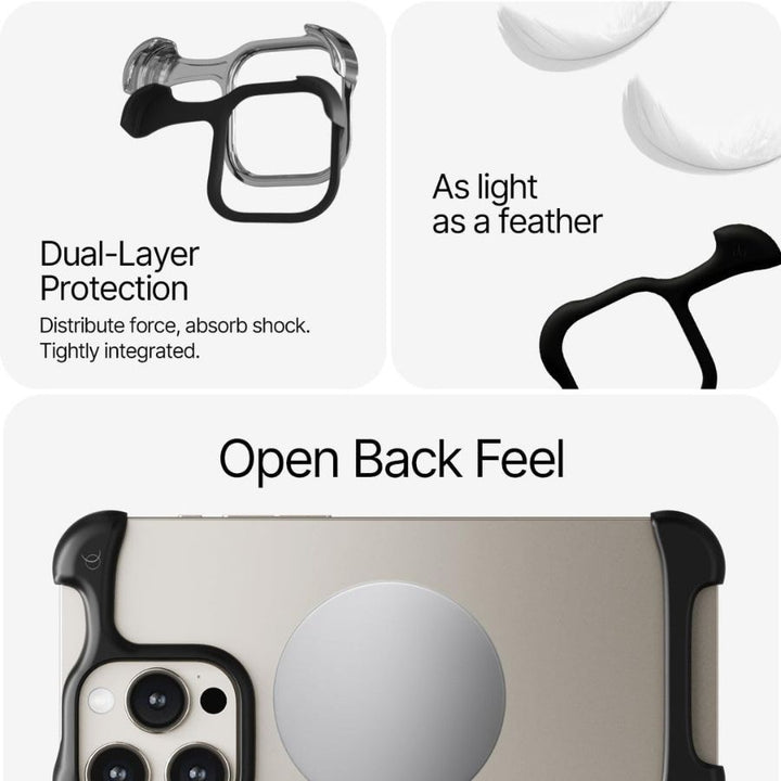 Husa de protectie din aluminiu pentru iPhone 16 Pro, Arc Pulse, Tip Bumper, Antisoc, Protectie Superioara