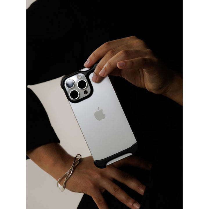 Husa de protectie din aluminiu pentru iPhone 16 Pro, Arc Pulse, Tip Bumper, Antisoc, Protectie Superioara