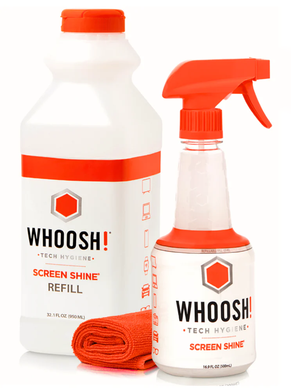 Set Woosh Screen Shine 500ML, Laveta Microfibre si Rezerva pentru Reumplere 950ML