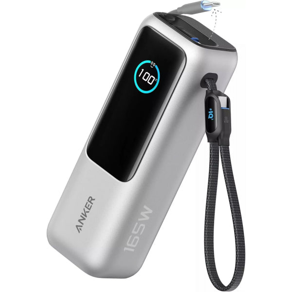 Baterie Externa Anker, 25000mAh, 165W, QC + PD, 1 x USB-A - 3 x USB-C, Argintie