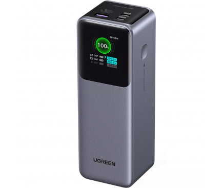 Baterie Externa UGREEN PB722, 25000mAh, 200W, QC + PD, 1 x USB-A - 2 x USB-C, Gri