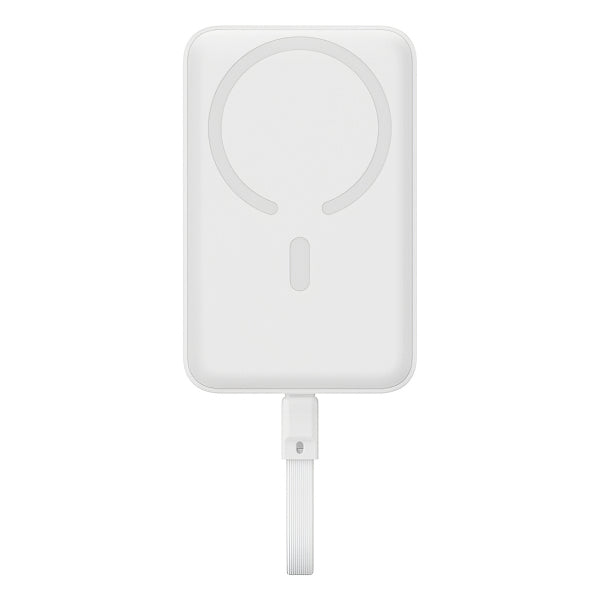 Baterie Externa Wireless Baseus Magnetic Mini, 10000mAh, 30W, PD + FQI, 1 x QI - 2 x USB-C, Alba