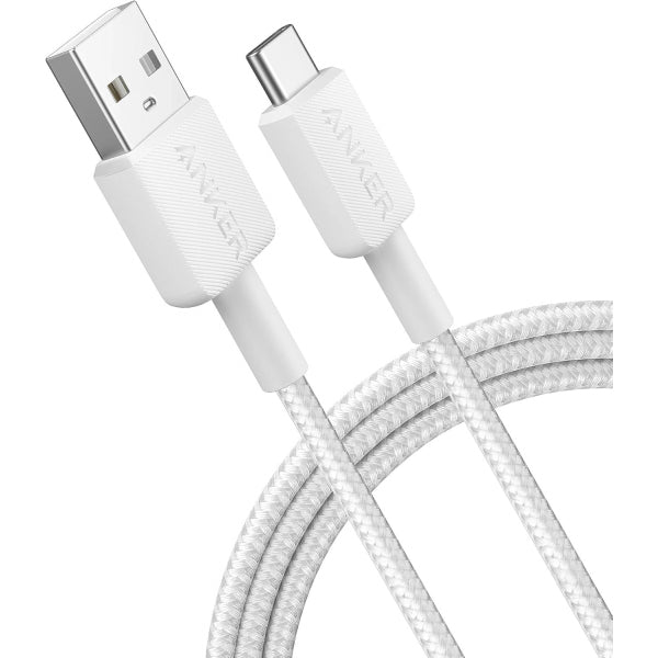 Cablu Date si Incarcare USB-A - USB-C Anker 322, 18W, 0.9m, Alb