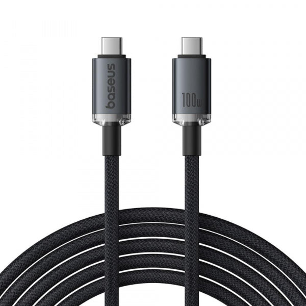 Cablu Date si Incarcare USB-C - USB-C Baseus Crystal Shine Series, 100W, 1.5m, Negru