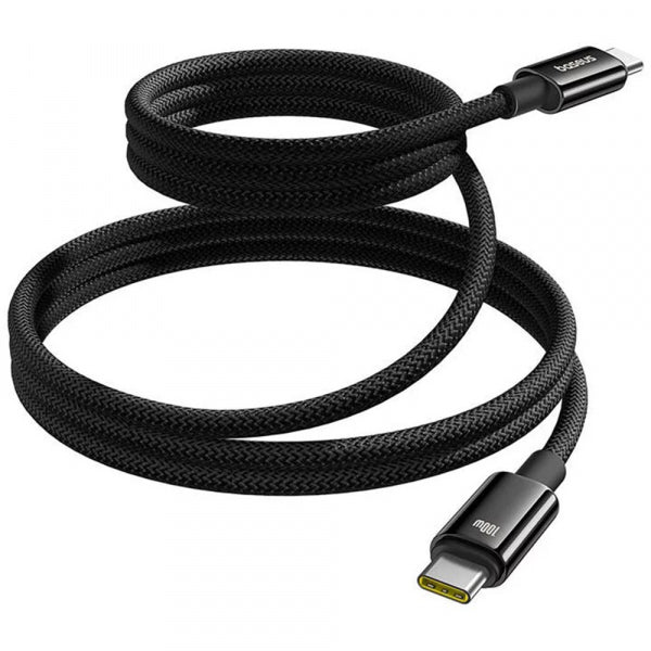 Cablu Date si Incarcare USB-C - USB-C Baseus Tungsten Gold, 100W, 1m, Negru