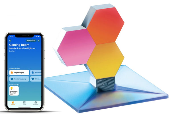 Lumina Decorativa Smart WI-FI Cololight PLUS, Statie de baza cu 3 Module, Compatibil HomeKit