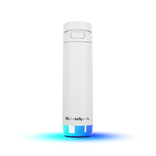 HidrateSpark PRO 2, Sticlă Smart cu Pai, Aplicație Mobilă și Monitorizare Hidratare, BPA Free, 621 ml, Alb