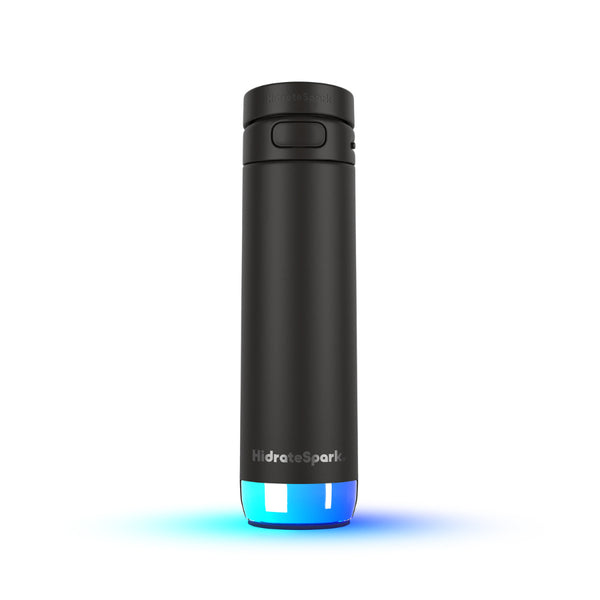 HidrateSpark PRO 2, Sticlă Smart cu Pai, Aplicație Mobilă și Monitorizare Hidratare, BPA Free, 621 ml, Negru