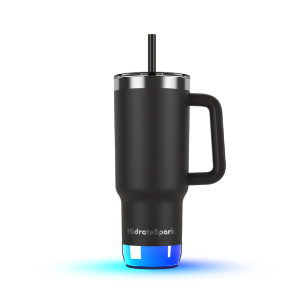 HidrateSpark PRO 2, Pahar Smart Tumbler, Aplicație Mobilă și Monitorizare Hidratare, BPA Free, 887 ml, Negru
