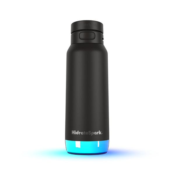 HidrateSpark PRO 2, Sticlă Smart cu Pai, Aplicație Mobilă și Monitorizare Hidratare, BPA Free, 950 ml, Negru