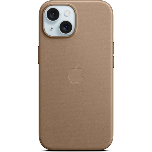 Husa MagSafe pentru Apple iPhone 15, FineWoven, Maro