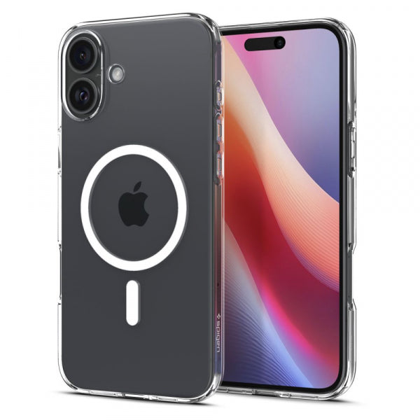 Husa MagSafe pentru Apple iPhone 16, Spigen, Liquid Crystal, Transparenta