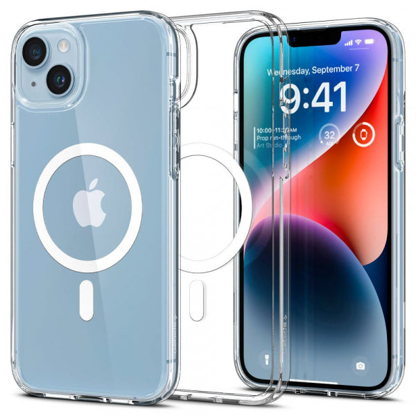 Husa MagSafe pentru Apple iPhone 14, Spigen, Ultra Hybrid, Alba