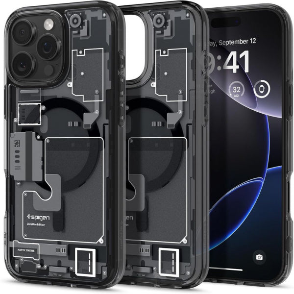 Husa MagSafe pentru Apple iPhone 16 Pro, Spigen, Ultra Hybrid Zero One, Neagra Mata