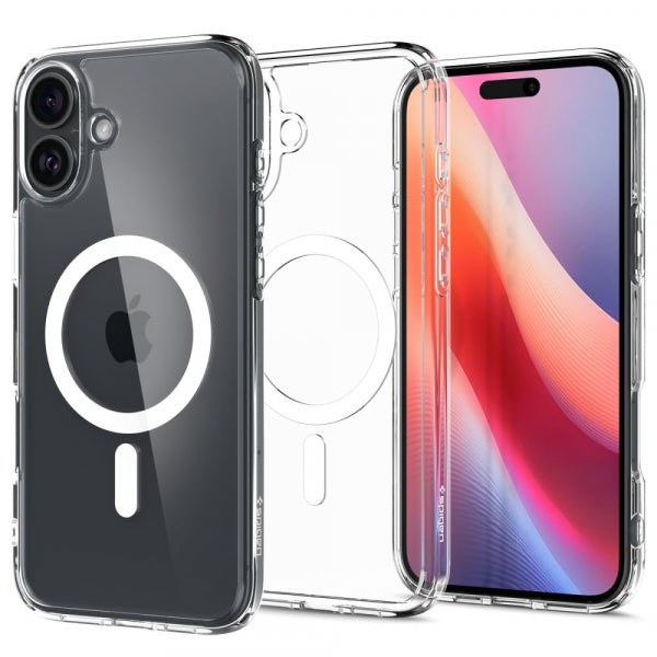 Husa MagSafe pentru Apple iPhone 16, Spigen, Ultra Hybrid, Alba