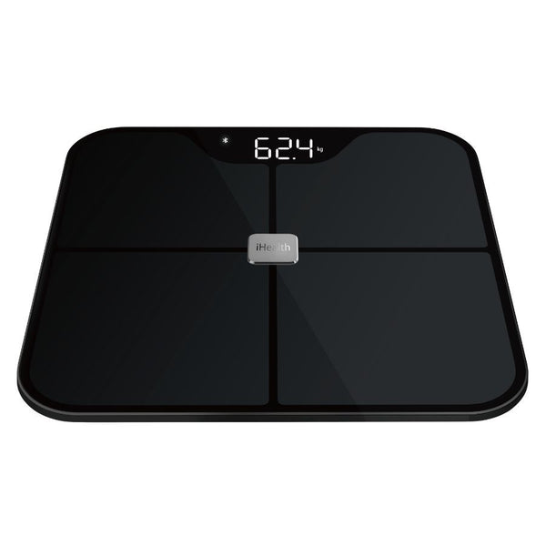 Cantar Corporal Inteligent iHealth Nexus Pro Cu Aplicatie Smart IoS si Android, Conectivitate Bluetooth, Corporal, Afisaj Digital Iluminat LED, 8 Utilizatori, Masoara 12 Parametrii, Suporta Maxim 180 Kg, Negru