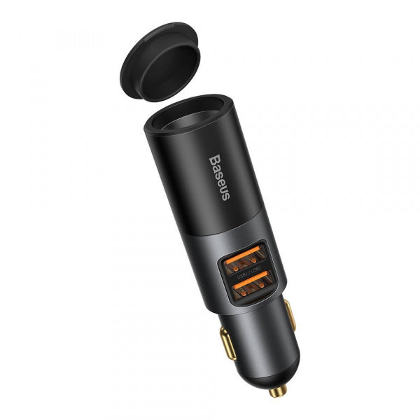 Incarcator Auto Baseus Share Together, 120W, 3A, 1 x Extensie Bricheta - 2 x USB-A, Negru
