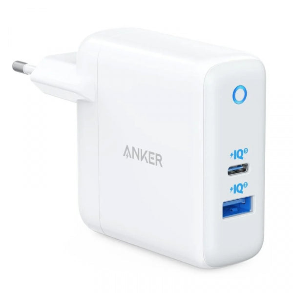 Incarcator Retea Anker PowerPort PD+ 2, 35W, 3A, 1 x USB-A - 1 x USB-C, Alb