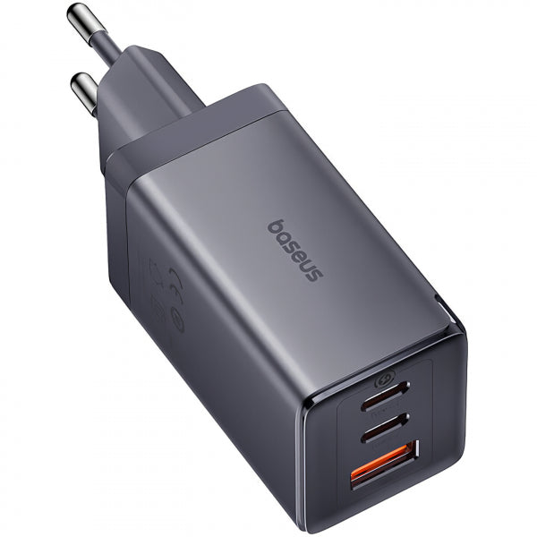 Incarcator Retea Cu Cablu USB-C Baseus GaN5 Ultra, 65W, 3.25A, 1 x USB-A - 2 x USB-C, Gri