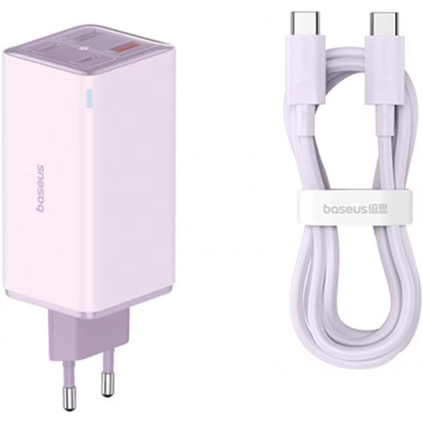 Incarcator Retea Cu Cablu USB-C Baseus GaN6 Pro, 100W, 3.25A, 2 x USB-A - 2 x USB-C, Mov