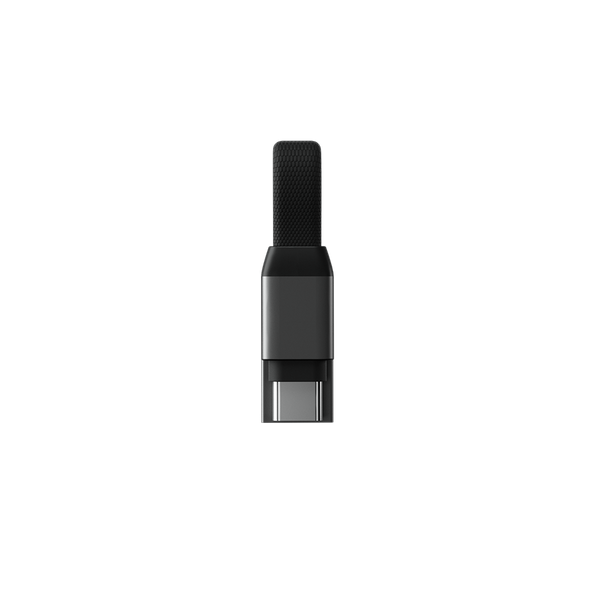 Cablu de Date si Incarcare inCharge PRO, USB-A la USB-C, Tip Breloc Chei cu Inchidere Magnetica, Ultra Slim si Portabil, Transfer Date pana la 480 Mbps, Incarcare Rapida 15W, Lungime 5cm, Gri Spatial