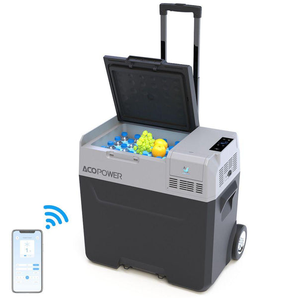 Lada Frigorifica Portabila Acopower LiONCooler, Temperatura Ajustabila ±20°C, Compatibil cu Baterie Reincarcabila Backup Powerbank AP-X230, Control prin Aplicatie Telefon, Port USB pentru Incarcare