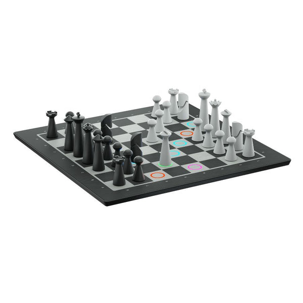Set de sah inteligent electronic, Particula GoChess Mini, Iluminare inteligenta LED, Piese Magnetice cu senzor, Conectivitate Bluetooth, Aplicatie IOS si Android, Compatibil cu platformele de sah online, Multicolor