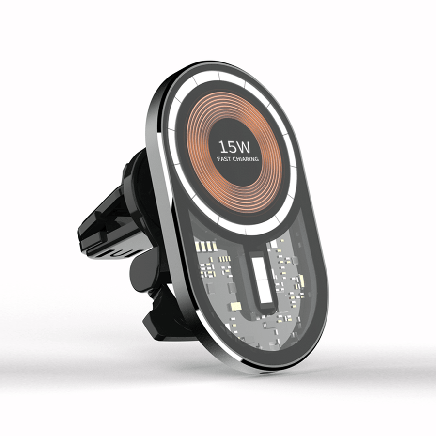 Încărcător Auto Magnetic 15W Wireless QI Oval - iFan.RO