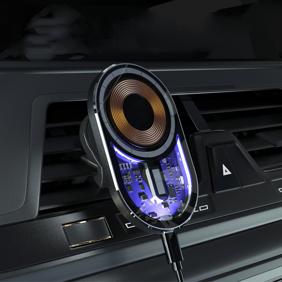 Încărcător Auto Magnetic 15W Wireless QI Oval - iFan.RO