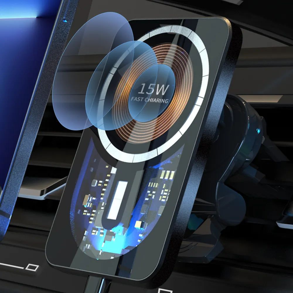 Încărcător Auto Magnetic 15W Wireless QI - iFan.RO
