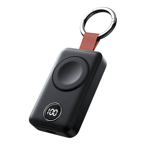 Încărcător wireless portabil pentru smartwatch, Afisaj Digital, Capacitate 2000 mAh, Negru