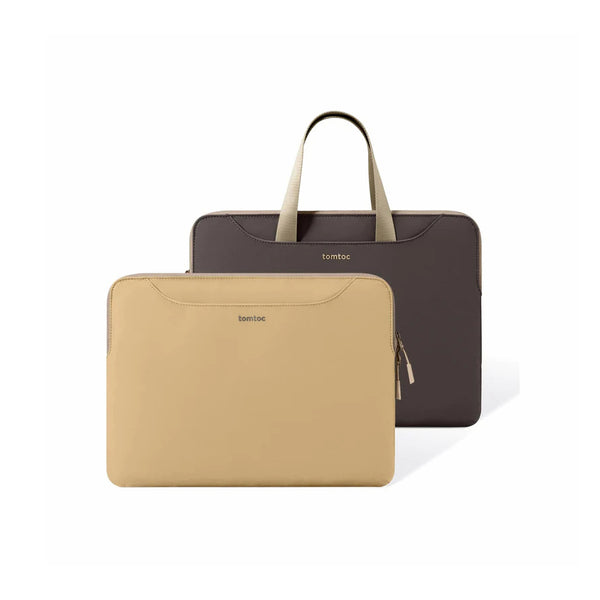 Geantă Laptop, tomtoc Light-A21 Dual-Color Slim Laptop Handbag, 13,5 Inch, Material Rezistent La Apă, Compartimente Multiple, Cookie