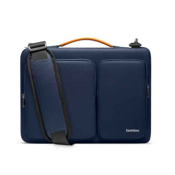 Geantă Messenger, tomtoc Messenger, Compatibil 16 Inch MacBook Pro 2019 / 15,3 Inch MacBook Air, Material Rezistent La Apă, Curea Reglabilă, Navy