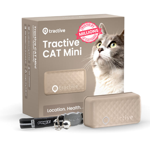 Localizator GPS Smart pentru Pisici, Tractive CAT Mini, Urmarire in Timp Real, Monitorizarea Activitatii, Maro