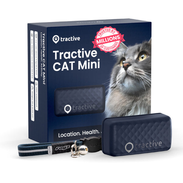Localizator GPS Smart pentru Pisici, Tractive CAT Mini, Urmarire in Timp Real, Monitorizarea Activitatii, Albastru Inchis