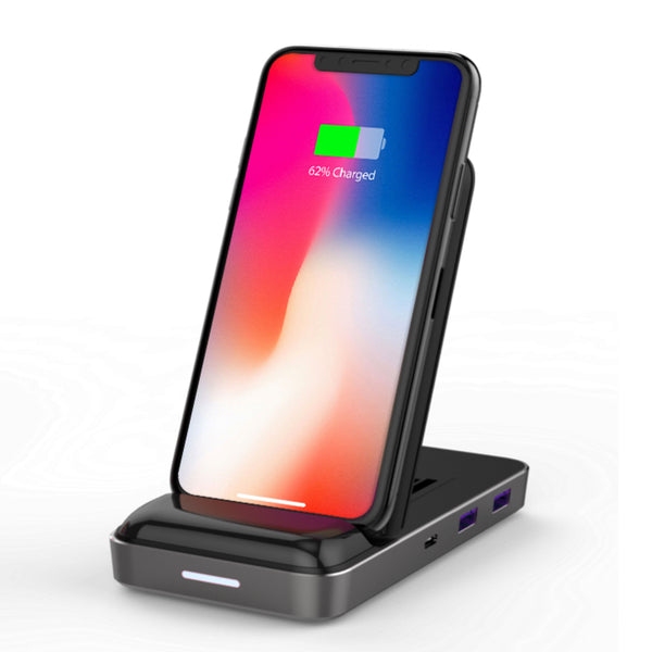 Incarcator Wireless, Hub USB-C Hyper HyperDrive, Negru
